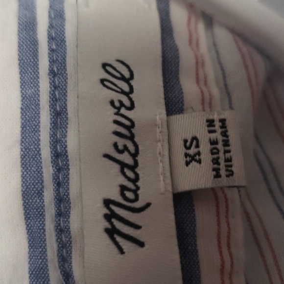 Madewell shortsleeve tie front shirt in rawley stripe - Picture 7 of 8